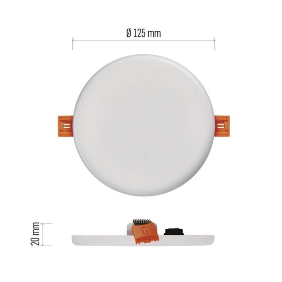 Emos LED Panel Vixxo 10W neutralweiss 4000K IP65 Weiß Aluminium Ø12,5cm ZV1132