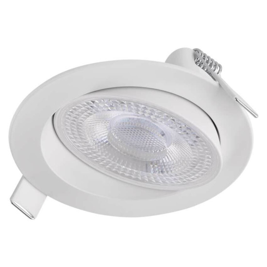 Emos LED Einbaustrahler Geri 6,5W CCT warm-/neutral-/tageslichtweiss 2700K/4000K/6500K dimmbar Weiß Aluminium Ø10,5cm ZV1160