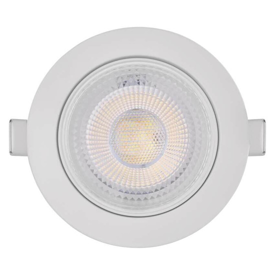 Emos LED Einbaustrahler Geri 6,5W CCT warm-/neutral-/tageslichtweiss 2700K/4000K/6500K dimmbar Weiß Aluminium Ø10,5cm ZV1160