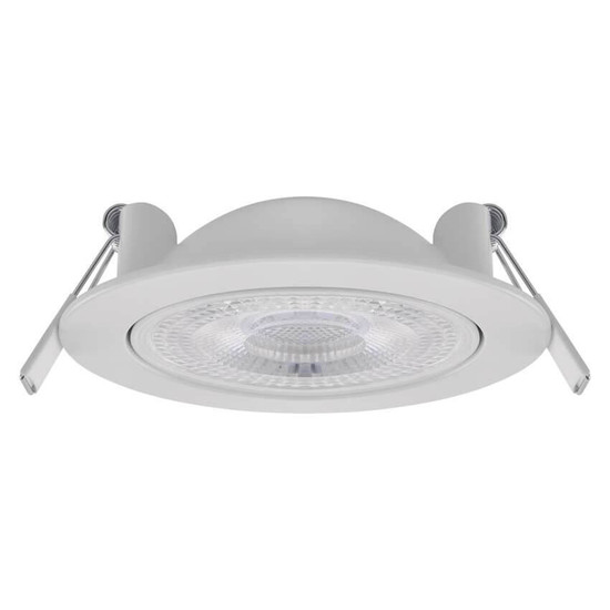 Emos LED Einbaustrahler Geri 6,5W CCT warm-/neutral-/tageslichtweiss 2700K/4000K/6500K dimmbar Weiß Aluminium Ø10,5cm ZV1160