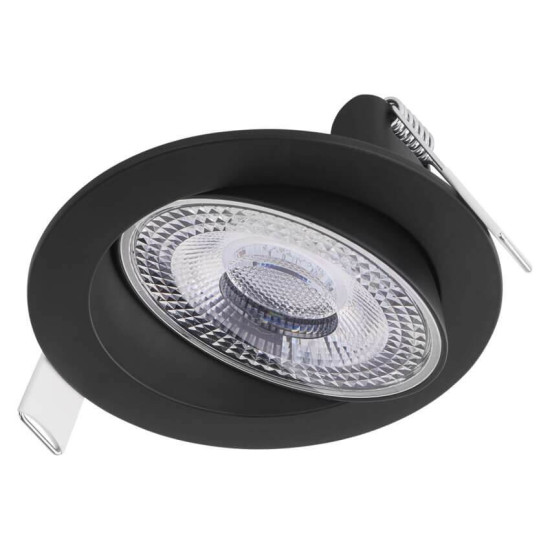 Emos LED Einbaustrahler Geri 6,5W CCT warm-/neutral-/tageslichtweiss 2700K/4000K/6500K dimmbar Schwarz Aluminium Ø10,5cm ZV1161