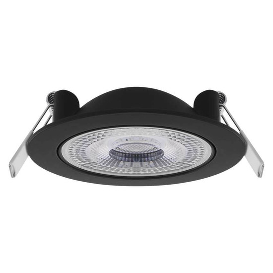 Emos LED Einbaustrahler Geri 6,5W CCT warm-/neutral-/tageslichtweiss 2700K/4000K/6500K dimmbar Schwarz Aluminium Ø10,5cm ZV1161