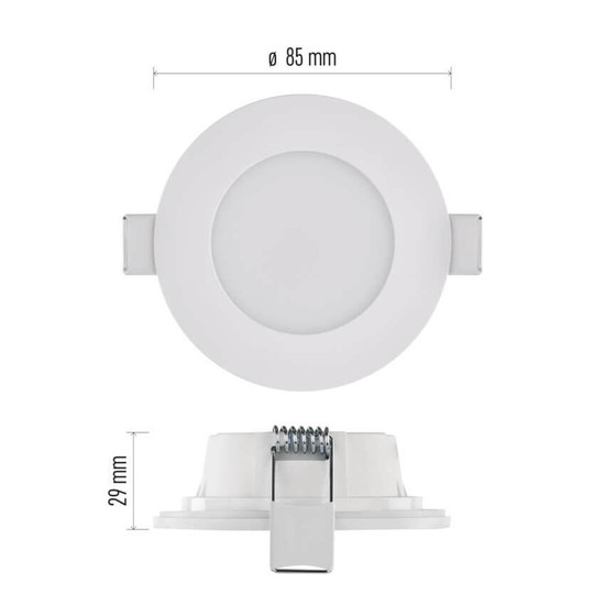 Emos LED Einbaustrahler 4,5W CCT warm-/neutralweiss 2700K/4000K IP65 Weiß Ø8,5cm ZV1163