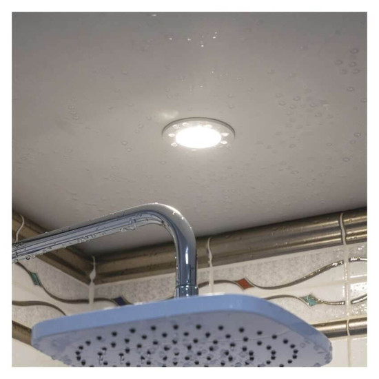 Emos LED Einbaustrahler 4,5W CCT warm-/neutralweiss 2700K/4000K IP65 Weiß Ø8,5cm ZV1163