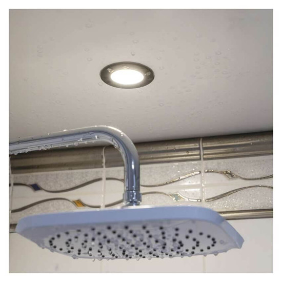 Emos LED Einbaustrahler 4,5W CCT warm-/neutralweiss 2700K/4000K IP65 Schwarz Ø8,5cm ZV1164