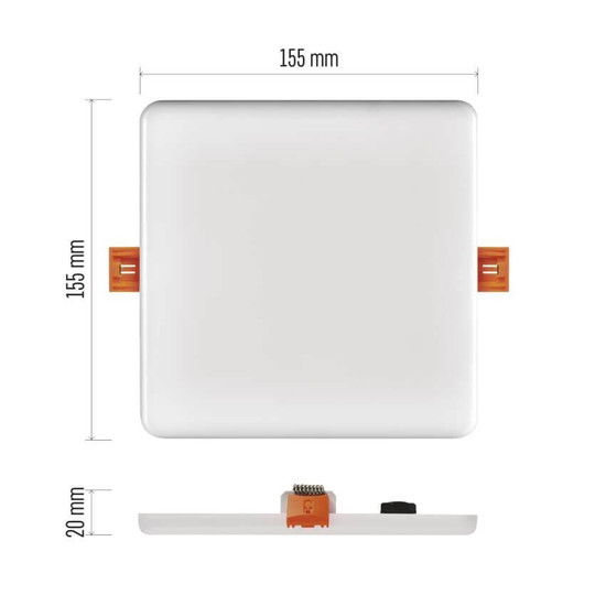 Emos LED Panel Vixxo 13,5W neutralweiss 4000K IP65 Weiß Aluminium 15,5x15,5cm ZV2142