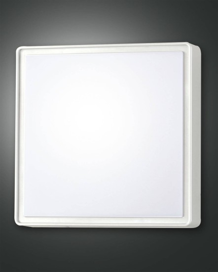 Fabas Luce LED Außen-Deckenleuchte Oban 300x100mm 27W Neutralweiß IP65 Weiß, made in Italy