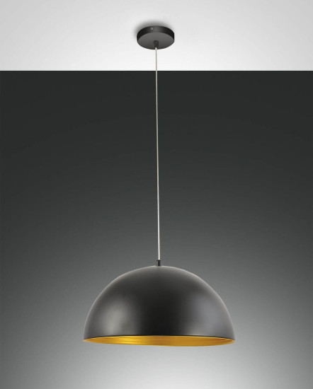 Fabas Luce Pendelleuchte Dingle E27 Ø400mm Schwarz, made in Italy