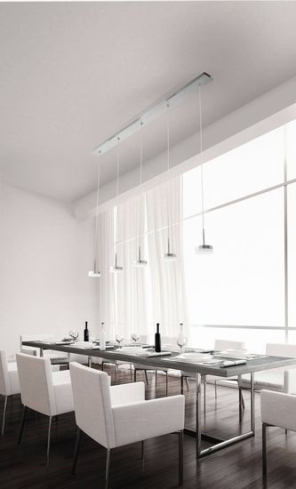 Fabas Luce LED Pendelleuchte Dunk 2000x80mm 40W Warmweiß Aluminium dimmbar