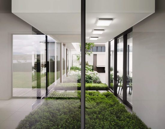 Fabas Luce LED Außen-Deckenleuchte Desdy 300x50mm 30W Warmweiß IP54 Weiß