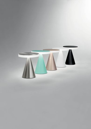 Fabas Luce LED Tischleuchte Neutra Ø240mm 12W Warmweiß Chromfarben dimmbar