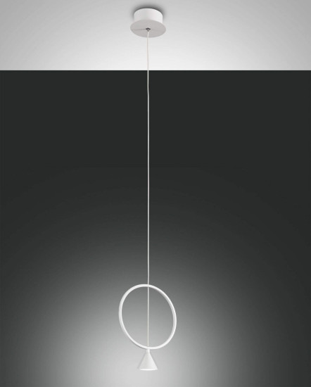 Fabas Luce LED Pendelleuchte Sirio Ø200mm 8W Warmweiß Weiß