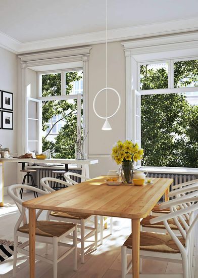 Fabas Luce LED Pendelleuchte Sirio Ø200mm 8W Warmweiß Weiß