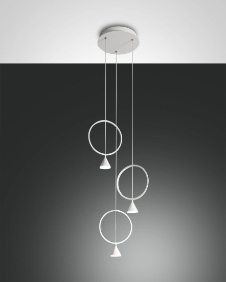 Fabas Luce LED Pendelleuchte Sirio Ø400mm 24W Warmweiß Weiß dimmbar