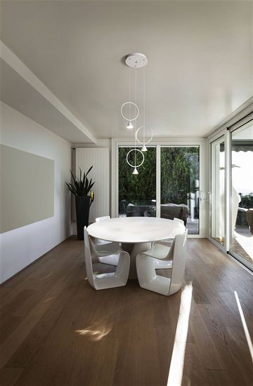 Fabas Luce LED Pendelleuchte Sirio Ø400mm 24W Warmweiß Weiß dimmbar