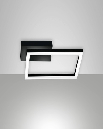 Fabas Luce LED Wandleuchte Bard 22W dimmbar Smartluce 3000K warmweiss Schwarz Metall 30x30cm
