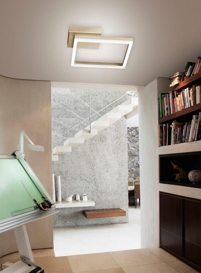 Fabas Luce LED Wandleuchte Bard 22W dimmbar Smartluce 3000K warmweiss Gold edelmatt Alu 30x30cm