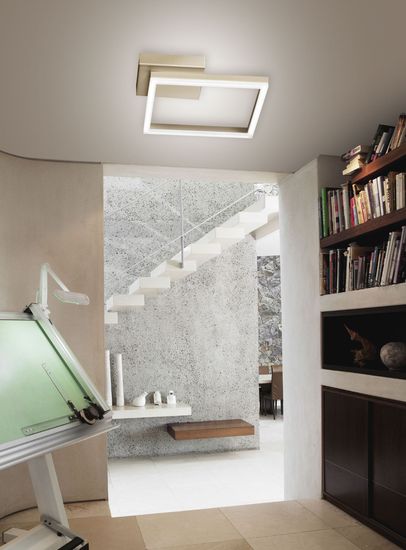 Fabas Luce LED Wand-/Deckenleuchte Bard 55x270mm 22W Warmweiß Gold dimmbar