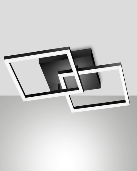 Fabas Luce LED Wandleuchte Bard 39W dimmbar Smartluce 3000K warmweiss Schwarz Metall 45x45cm