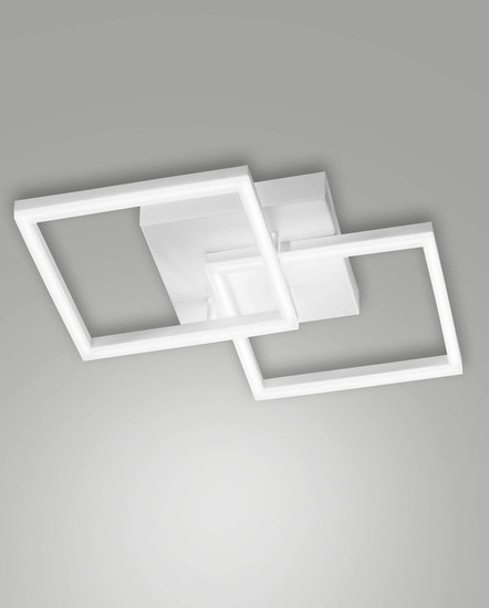 Fabas Luce LED Wandleuchte Bard 39W dimmbar Smartluce 3000K warmweiss Weiß Alu 45x45cm