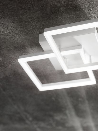 Fabas Luce LED Wand-/Deckenleuchte Bard 110x450mm 39W Warmweiß Weiß dimmbar