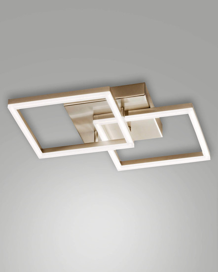 Fabas Luce LED Wandleuchte Bard 39W dimmbar Smartluce 3000K warmweiss Gold edelmatt Alu 45x45cm