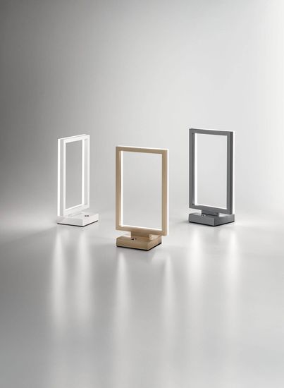 Fabas Luce LED Tischleuchte Bard 300x170mm 15W Warmweiß Weiß dimmbar