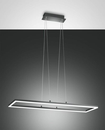 Fabas Luce LED Pendelleuchte Bard 2000x320mm 52W Neutralweiß Anthrazit dimmbar