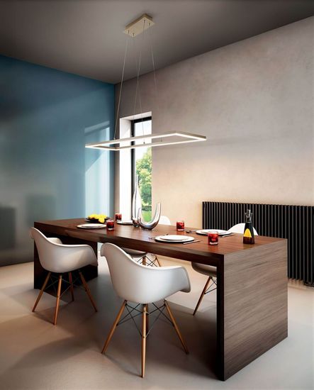 Fabas Luce LED Pendelleuchte Bard 2000x320mm 52W Warmweiß Gold dimmbar