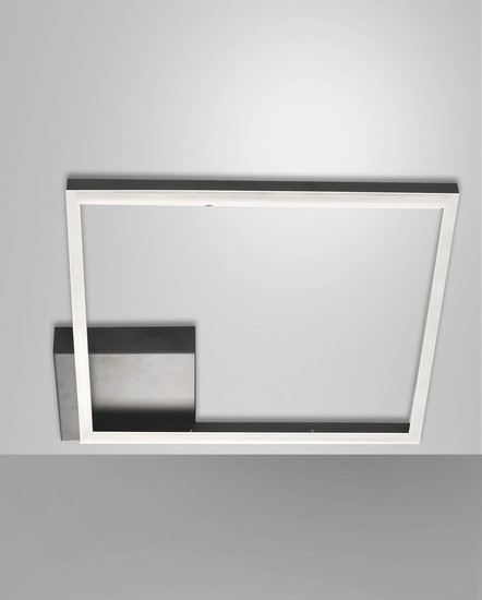 Fabas Luce LED Deckenleuchte Bard 39W dimmbar Smartluce 3000K warmweiss Schwarz Metall 45x45cm