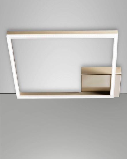 Fabas Luce LED Deckenleuchte Bard 39W dimmbar Smartluce 3000K warmweiss Gold edelmatt Alu 45x45cm