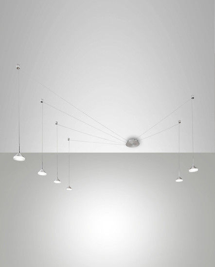 Fabas Luce LED Pendelleuchte Isabella 48W dimmbar Smartluce 3000K warmweiss Alu satiniert Metall