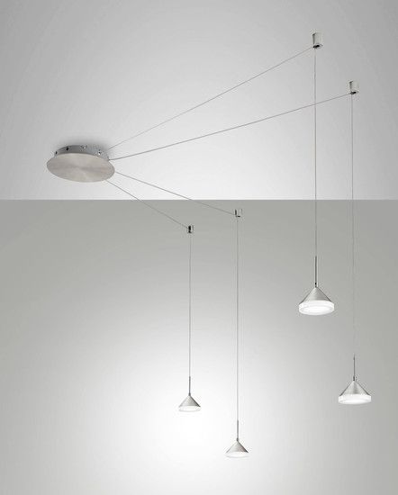 Fabas Luce LED Pendelleuchte Isabella 32W dimmbar Smartluce 3000K warmweiss Alu satiniert Metall