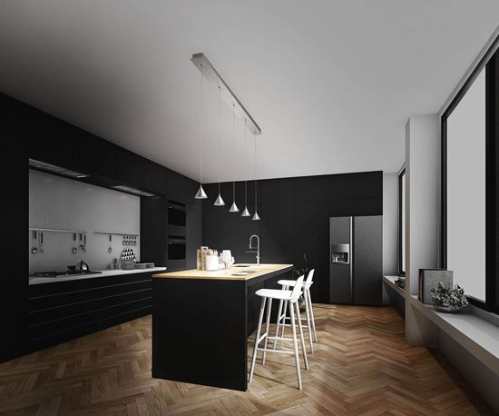 Fabas Luce LED Pendelleuchte Delta 2000x80mm 40W Warmweiß Aluminium dimmbar