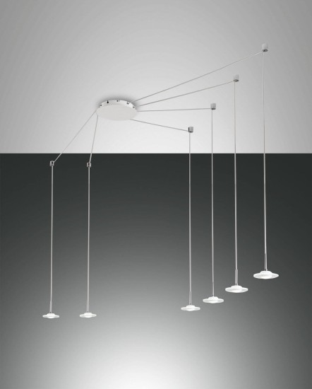 Fabas Luce LED Pendelleuchte Susanna Ø250mm 48W Warmweiß Weiß dimmbar