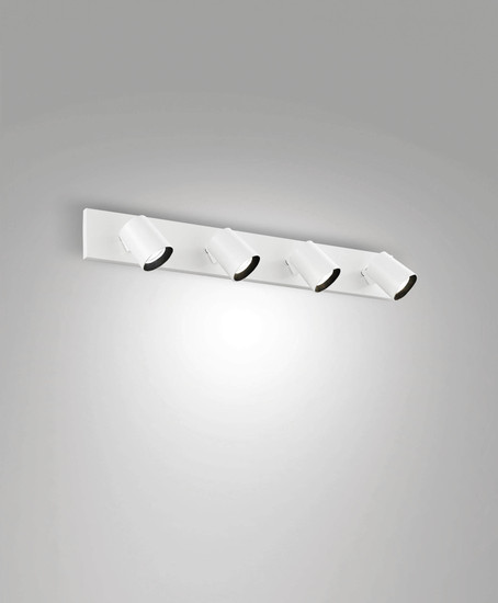 Fabas Luce Deckenstrahler Modo GU10 4-flammig Weiß Alu-Druckguss 65x9cm