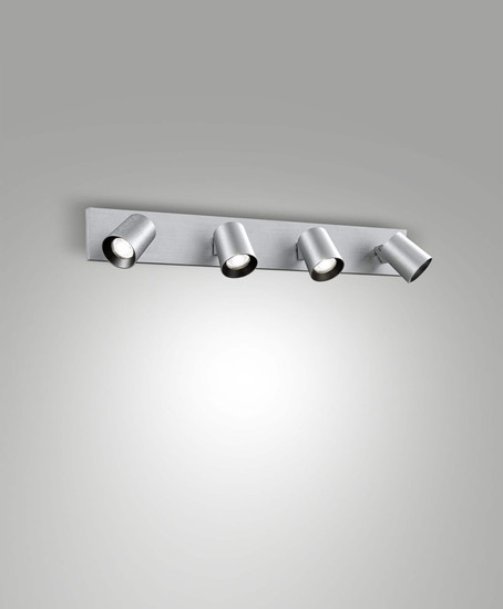 Fabas Luce Deckenstrahler Modo GU10 4-flammig Alu gebürstet Alu-Druckguss 65x9cm