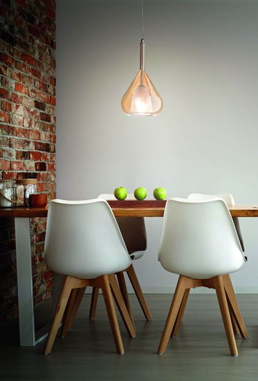 Fabas Luce Pendelleuchte Lila E27 Ø200mm Bernstein