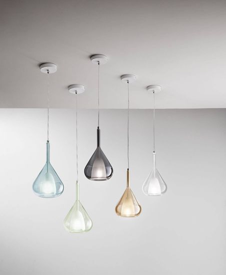 Fabas Luce Pendelleuchte Lila E27 Ø200mm Grau