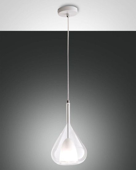 Fabas Luce Pendelleuchte Lila E27 Ø200mm Transparent