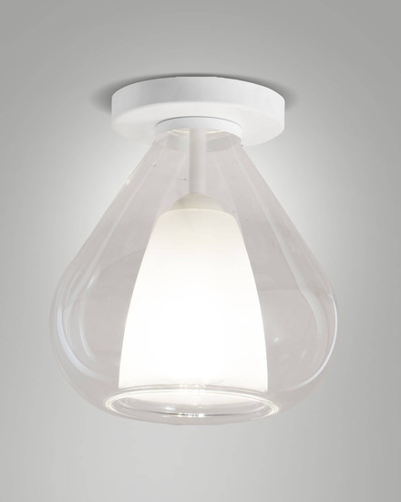 Fabas Luce Deckenleuchte Lila E27 Transparent Metall Glas Ø20cm