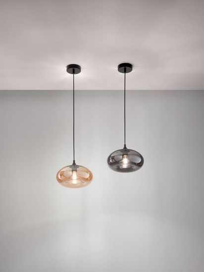 Fabas Luce Pendelleuchte Ela E27 Ø270mm Bernstein