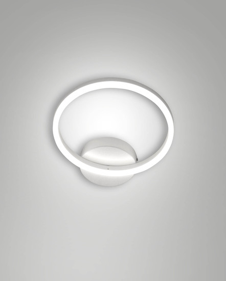 Fabas Luce LED Wandleuchte Giotto 18W dimmbar Smartluce 3000K warmweiss Weiß Metall Ø30cm