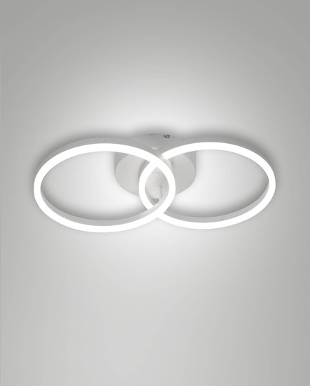 Fabas Luce LED Wandleuchte Giotto 36W dimmbar Smartluce 3000K warmweiss Weiß Metall 11cm