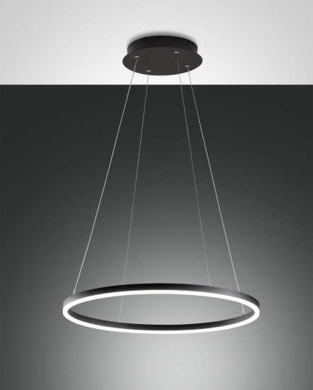 Fabas Luce LED Pendelleuchte Giotto Ø600mm 36W Warmweiß Schwarz dimmbar