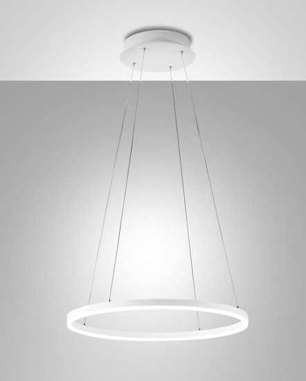 Fabas Luce LED Pendelleuchte Giotto 36W dimmbar Smartluce IP40 3000K warmweiss Weiß Metall Ø60cm