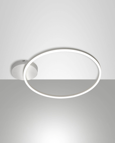 Fabas Luce LED Deckenleuchte Giotto 36W dimmbar Smartluce 3000K warmweiss Weiß Metall Ø60cm