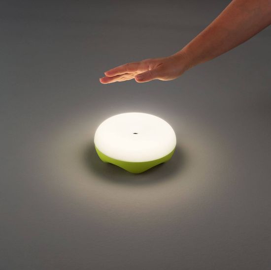 Fabas Luce LED Akku Tischleuchte Bluma Ø170mm 3.9W Warmweiß Grün dimmbar Akku