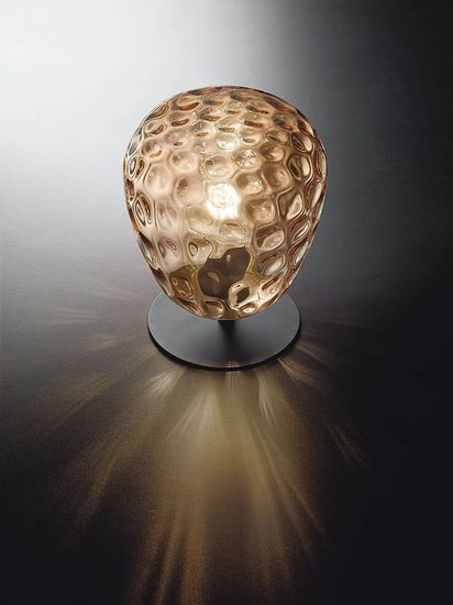 Fabas Luce Tischleuchte Gisella E27 Ø200mm Bernstein