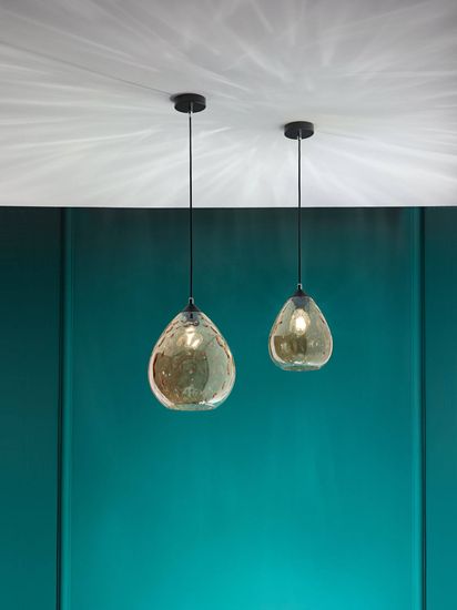 Fabas Luce Pendelleuchte Gisella E27 Ø200mm Bernstein